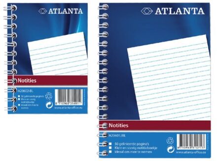 Notitieboek Atlanta A6 lijn 100blz met zijspiraal