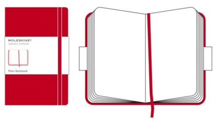 Notitieboek Moleskine pocket 90x140mm blanco rood