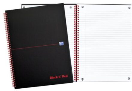 Notitieboek Oxford Black n Red A4 70v lijn Zwart