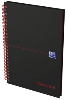 Notitieboek Oxford Black n Red A5 70v lijn Zwart