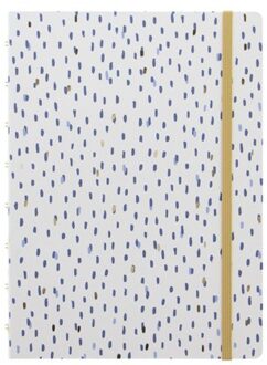 notitieboek Ruled Rain A5 gelinieerd papier wit/blauw