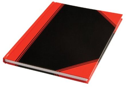 Notitieboek zwart/rood A5 lijn 60gr 96vel