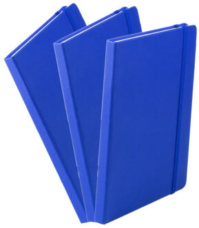 Notitieboekje - 5x - met elastiek - A5 - blauw - 100 paginas - opschrijfboekjes - lue schriften