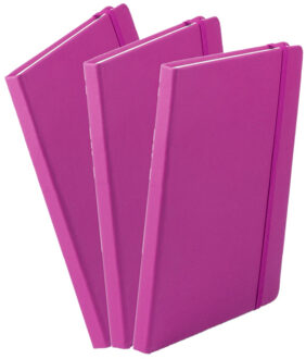Notitieboekje - 6x - met elastiek - A5 - roze - 100 paginas - opschrijfboekjes - lue schriften