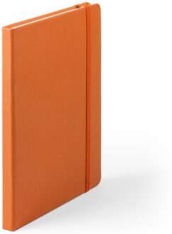 Notitieboekje A5 - met elastiek - oranje - 100 paginas - luxe schriften