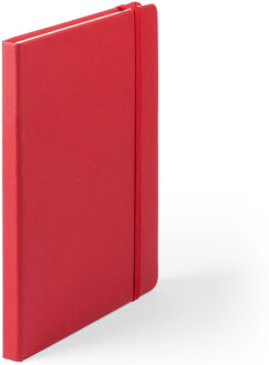 Notitieboekje A5 - met elastiek - rood - 100 paginas - luxe schriften