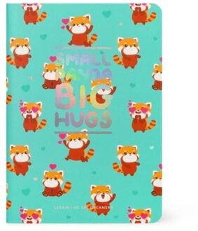 notitieboekje b5 gelinieerd - rode panda