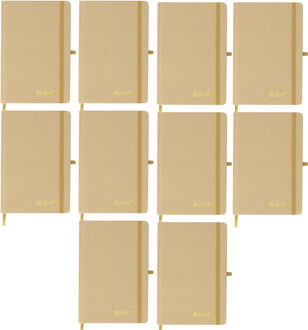 Notitieboekje Elevate - 10x - A5 formaat - goud - 14 x 21 cm ? karton/papier ? Opschrijfboekje