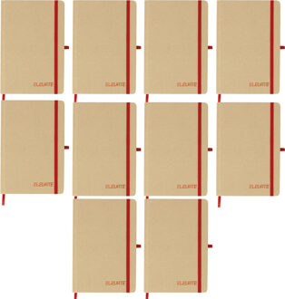Notitieboekje Elevate - 10x - A5 formaat - rood - 14 x 21 cm ? karton/papier ? Opschrijfboekje