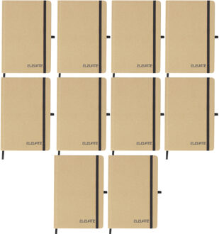 Notitieboekje Elevate - 10x - A5 formaat - zwart - 14 x 21 cm ? karton/papier ? Opschrijfboekje