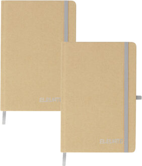 Notitieboekje Elevate - 2x - A5 formaat - goud - 14 x 21 cm ? karton/papier ? Opschrijfboekje