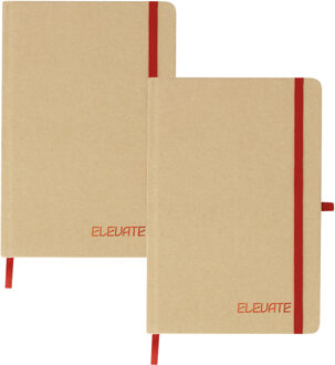 Notitieboekje Elevate - 2x - A5 formaat - rood - 14 x 21 cm ? karton/papier ? Opschrijfboekje