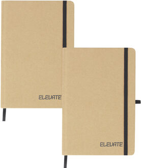 Notitieboekje Elevate - 2x - A5 formaat - zwart - 14 x 21 cm ? karton/papier ? Opschrijfboekje