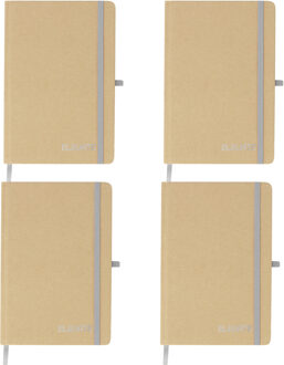 Notitieboekje Elevate - 4x - A5 formaat - goud - 14 x 21 cm ? karton/papier ? Opschrijfboekje