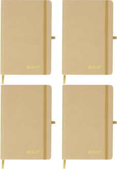 Notitieboekje Elevate - 4x - A5 formaat - goud - 14 x 21 cm ? karton/papier ? Opschrijfboekje