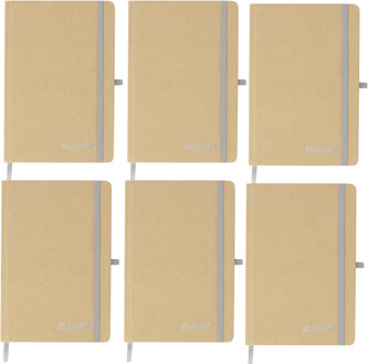 Notitieboekje Elevate - 6x - A5 formaat - goud - 14 x 21 cm ? karton/papier ? Opschrijfboekje