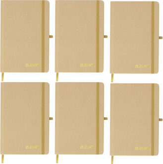 Notitieboekje Elevate - 6x - A5 formaat - goud - 14 x 21 cm ? karton/papier ? Opschrijfboekje