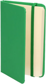 Notitieboekje met harde kaft en elastiek - groen - 9 x 14 cm - 100x blanco paginas - Notitieboek