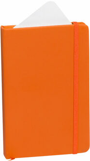 Notitieboekje met harde kaft en elastiek - oranje - 9 x 14 cm - 100 blanco paginas