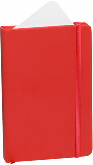 Notitieboekje met harde kaft en elastiek - rood - 9 x 14 cm - 100x blanco paginas - Notitieboek