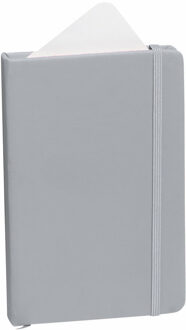 Notitieboekje met harde kaft en elastiek - zilver - 9 x 14 cm - 100 blanco paginas