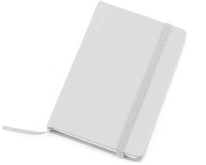 Notitieboekje met harde kaft en elastiek - zilver - 9 x 14 cm - 100x blanco paginas - Notitieboek Zilverkleurig