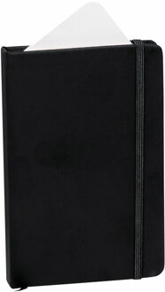 Notitieboekje met harde kaft en elastiek - zwart - 9 x 14 cm - 100 blanco paginas