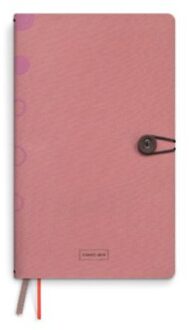 notitieboekje met knoop, formaat 13 x 21 cm., gelinieerd / dotted / blanco,