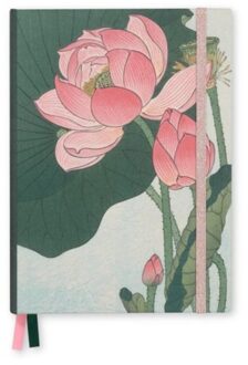 notitieboekje, ohara koson - bloeiende lotusbloemen