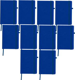 Notitieboekje / opschrijfboekje A5 - 10x - blauw - 15 x 21 cm - harde kaft