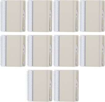 Notitieboekje / opschrijfboekje A5 - 10x - wit - Harde kaft - 18 x 21 cm - 70 pagina's - met liniaal