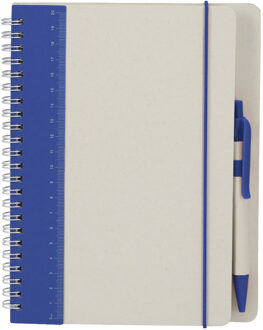 Notitieboekje / opschrijfboekje A5 - blauw - Harde kaft - 18 x 21 cm - 70 pagina's - met liniaal