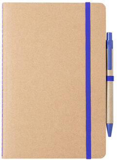 Notitieboekje/Opschrijfboekje A5 - Nature Line - 15 x 21 cm - 60 blanco paginas - blauw elastiek
