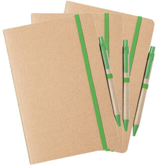 Notitieboekje/opschrijfboekje A5 - Set van 3x stuks - Nature Line - 15 x 21 cm - 60 blanco paginas