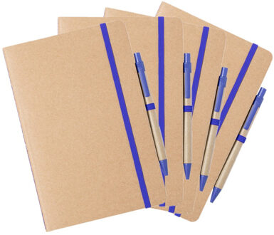 Notitieboekje/Opschrijfboekje A5 - Set van 4x stuks - Nature Line - 15 x 21 cm - 60 blanco paginas