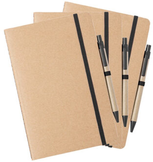 Notitieboekje/opschrijfboekje A5 - Set van 6x stuks - Nature Line - 15 x 21 cm - 60 blanco paginas