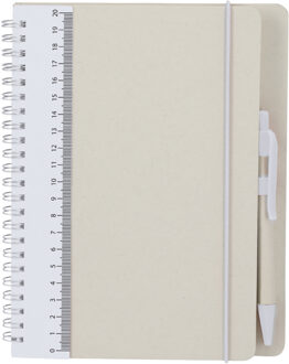 Notitieboekje / opschrijfboekje A5 - wit - Harde kaft - 18 x 21 cm - 70 pagina's - met liniaal