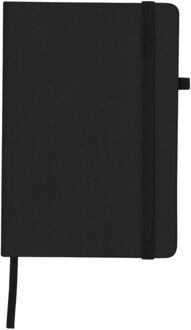 Notitieboekje / opschrijfboekje A5 - zwart - 15 x 21 cm - harde kaft