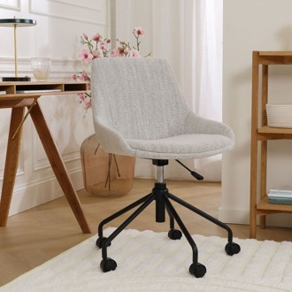 Nout-Isa bureaustoel beige gemêleerd - zwart onderstel