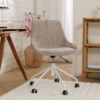 Nout-Isa bureaustoel bruin - wit onderstel