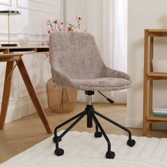 Nout-Isa bureaustoel bruin - zwart onderstel