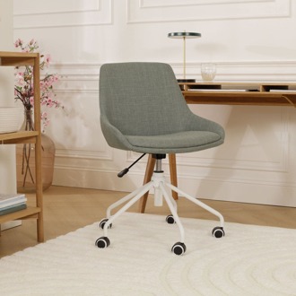 Nout-Isa bureaustoel saliegroen - wit onderstel
