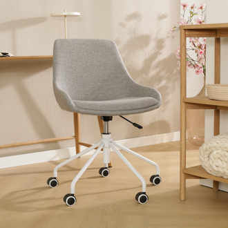 Nout-Isa bureaustoel warm grijs - wit onderstel