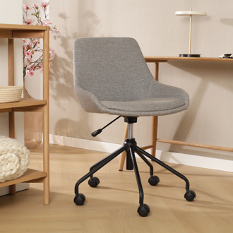 Nout-Isa bureaustoel warm grijs - zwart onderstel