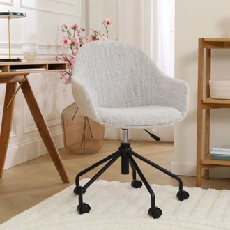 Nout-Mae bureaustoel beige gemêleerd - zwart onderstel