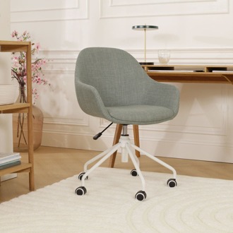 Nout-Mae bureaustoel saliegroen - wit onderstel