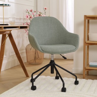 Nout-Mae bureaustoel saliegroen - zwart onderstel