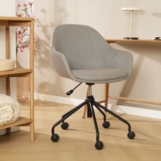Nout-Mae bureaustoel warm grijs - zwart onderstel