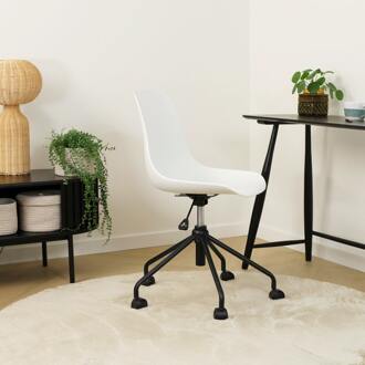 Nout-Pip bureaustoel wit - zwart onderstel - set van 2