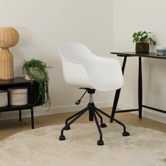 Nout-Puk bureaustoel wit - zwart onderstel - set van 2